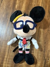 Disney Parks Mickey Mouse Nerd Plush 11  Glasses Tie Teeth Plaid Shorts Pencil