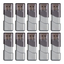 PNY 32GB Turbo Attach 3 USB 3.0 Flash Drive, Silver Pack of 10 32GB,