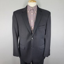 Pronto Uomo Platinum Men's Sport Coat Blazer Two Button Black Wool Size 44R