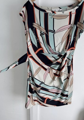 DIANE VON FURSTENBERG DVF Designer Bamboo Della Dress With Belt Size 12 - Bild 11 von 15