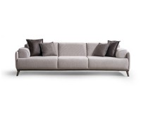 Graues Textil 3-Sitzer Sofa Modern Und Stilvoll