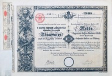 Gründeraktie 1888: Ungarische Waffen- und Munitions-Fabrik  Actien-Gesellschaft