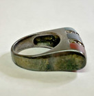 Sterling 925 Silver Vintage Inlaid Jade Onyx Marcasite Deco Style Size 5 Ring — photo 4