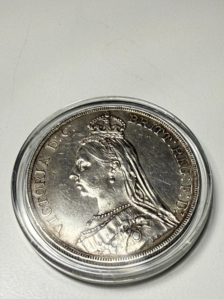 1890 Great Britain Silver Crown – Victoria Jubilee Head – AU Detail – Sharp - Image 2 of 4