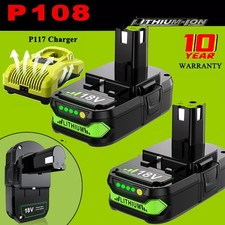 3.8Ah For RYOBI 18V Battery High Capacity Lithium Battery w/Charger P102 P103