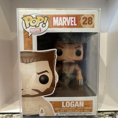 FUNKO POP Marvel 28 LOGAN Wolverine X-Men Non-Bobble Head ERROR Vaulted Rare