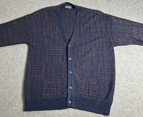 Vintage Jantzen Strickjacke Pullover Herren Größe XL Strick GrandpacCore Dad Blau - Bild 3 von 17