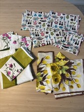 Vintage Mid Century Modern Napkins- Lot Of 3 Prints , Sets Of 4