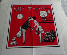 Schöner Stoff Panel LIEBESPAAR Baumwolle ca. 29cm x 28cm Patchwork Basteln