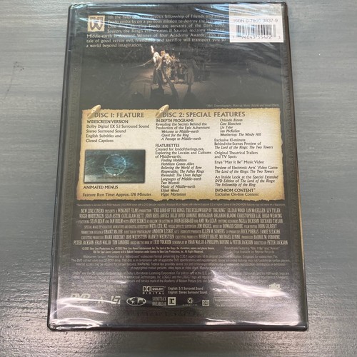 The Lord of the Rings: The Fellowship of the Ring (DVD, 2001, Widescreen) - Picture 2 of 2