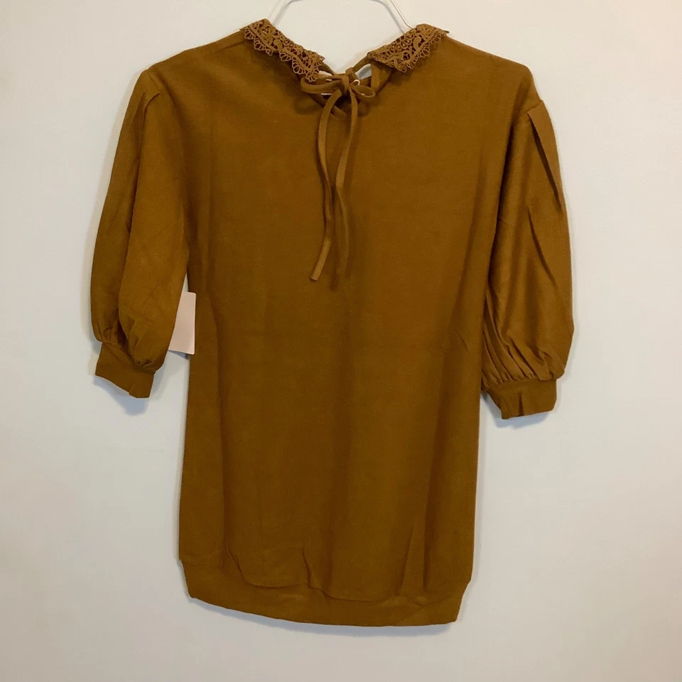 Nuevo con etiquetas Vestido Mia Joy Niña Talla 8 - XOXO, Manga Abullonada, Cuello Ganchillo, Vacaciones Foto 3 de 4