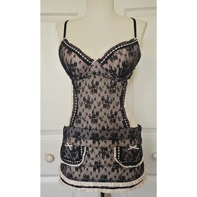 Victoria&rsquo;s Secret Sexy Little Things French Maid Lingerie 36C Lace Babydoll Y2K