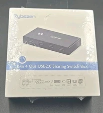 Rybozen 2 In 4 Out USB 2.0 Sharing Switch Box Brand New U308-1-US-S 2 Computers