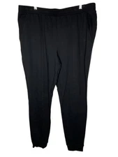 Isaac Mizrahi Live! Soho French Terry Pant Pintuck A485821 Black Tall XL NEW