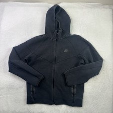 Nike Tech Black Full Zip Long Sleeve Hoodie Activewear Athletic Men's Medium