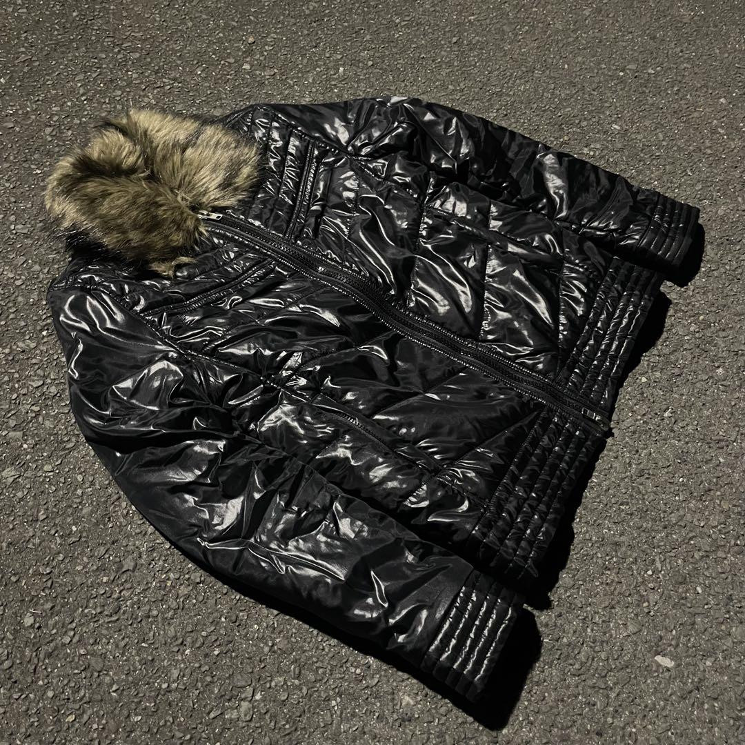 ジャケット・アウター archive black fur down jacket y2k 00s Japan Used Fashion] 00S Archive Fur Down Jacket Black Y2K