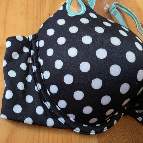 Victoria’s Secret Sexy Little Things Push Up Bra Blue Black White Polka Dot 36C - Picture 4 of 12