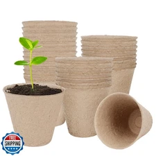 TAOLABV 30 Packs Peat Pots, 3.1 Inch Seed Starting Pots Without D