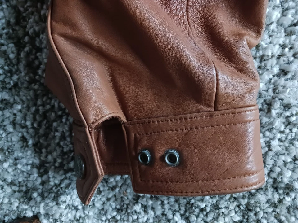  Men’s Andrew Marc New York L/S Zip-Up Leather Jacket X Large Brown Pristine - Image 4 of 4