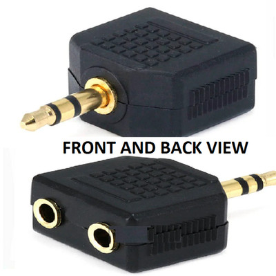 3.5mm Stereo Plug to 2 x 3.5mm Stereo Jack Splitter Adaptor, Gold Plated 7204