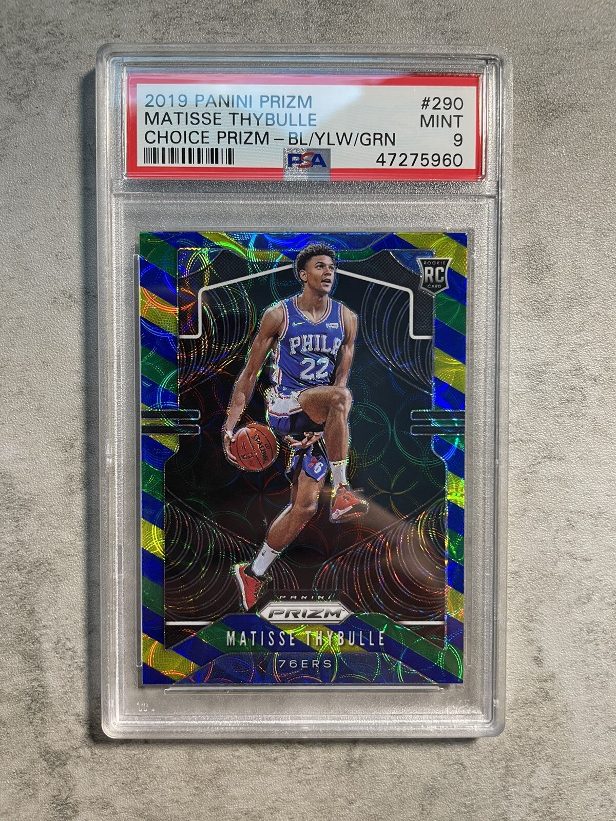 Matisse Thybulle | 2019-20 Panini Choice | Blue Yellow Green Prizm | PSA 9