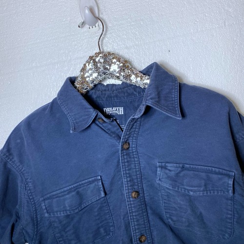 Duluth Trading Co Mens Size Medium Blue Button Down Shirt Long Sleeves Cotton - Picture 4 of 7