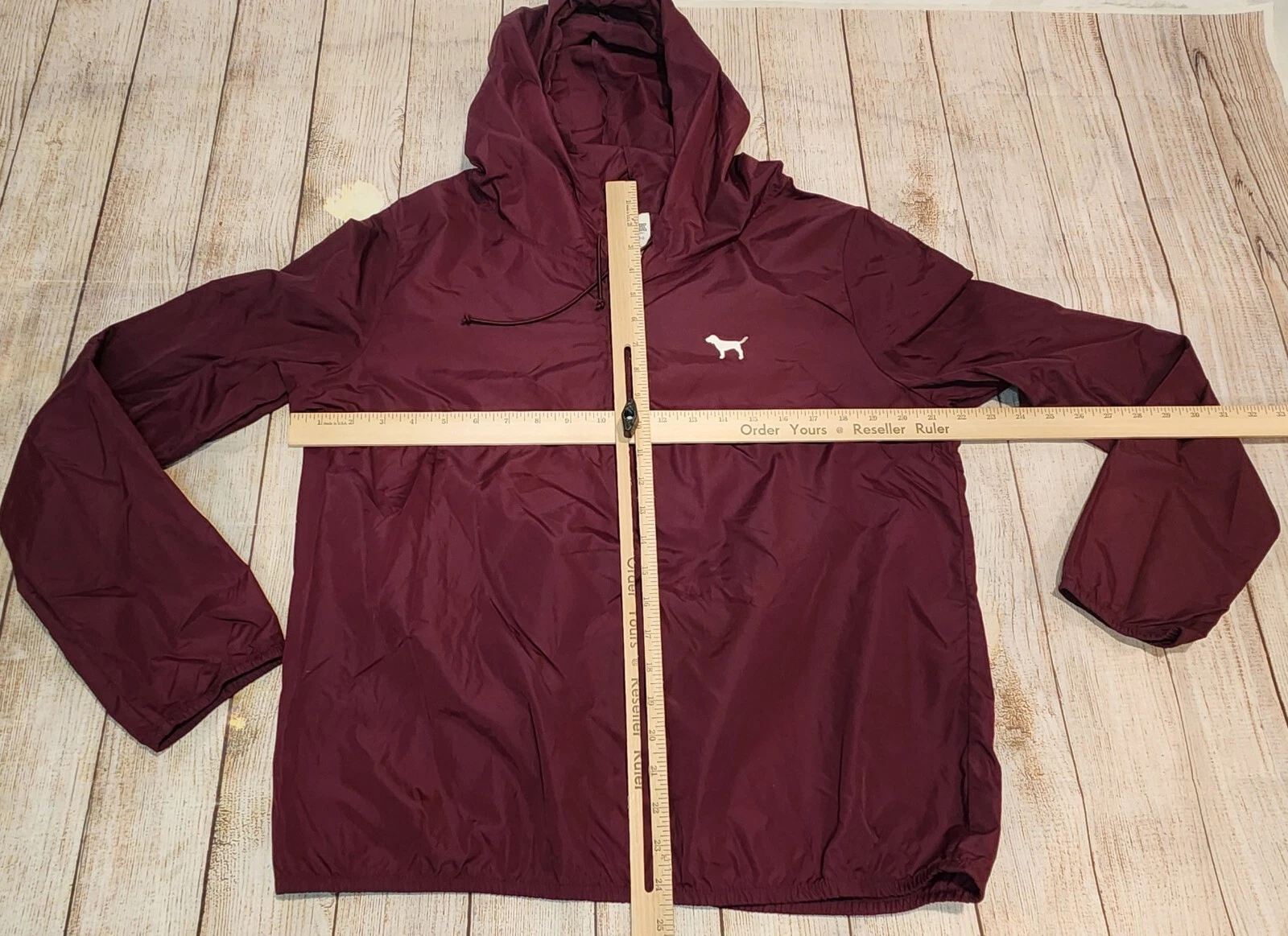 UNDERCOVER Victoria's Secret ROSA Marrone 1 4 Zip Nylon Pullover Giacca con Cappuccio Taglia M L