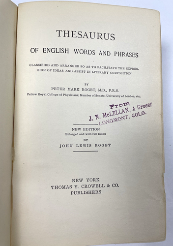 1879 Roget's Thesaurus Treasury of English Words and Phrases - Picture 7 of 13