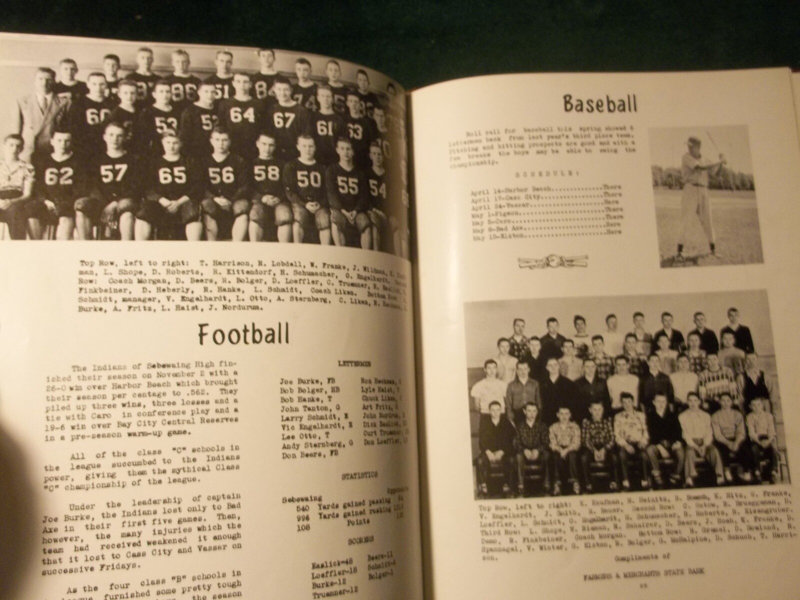 1952 SEBEWAING MICHIGAN High School Yearbook "ECHOES" OF 1952 C32
