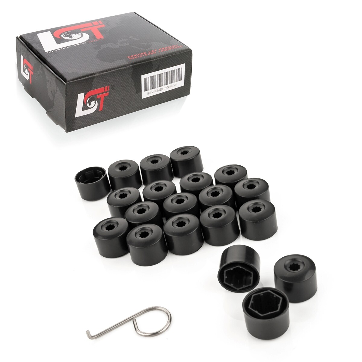 20x Tornillos de Rueda Hexagonal Gorras a Prueba de Robo 17MM Negra para Audi