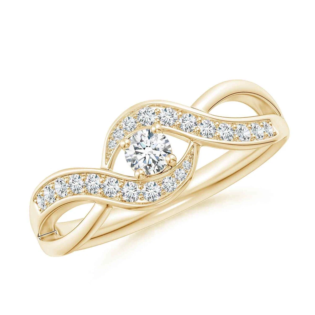 Solitaire round diamond infinity promise ring deals
