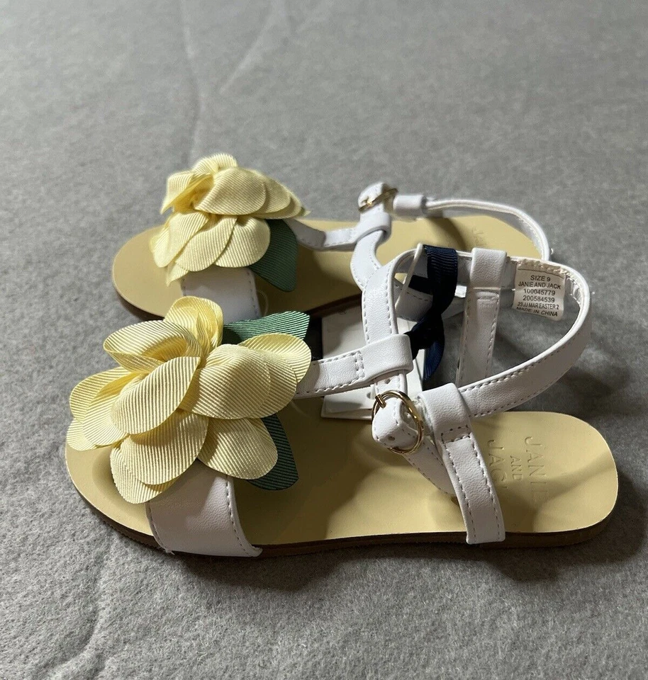 Новый с Ярлыками Janie и Jack сандалии ребенка ясельного возраста девочек 9 цветок праздник школы повседневный пряжка - Изображение 4 из 4