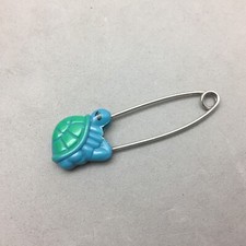 Gerber Diaper Pin Turtle 2" Blue  Green Baby Accessory Animal