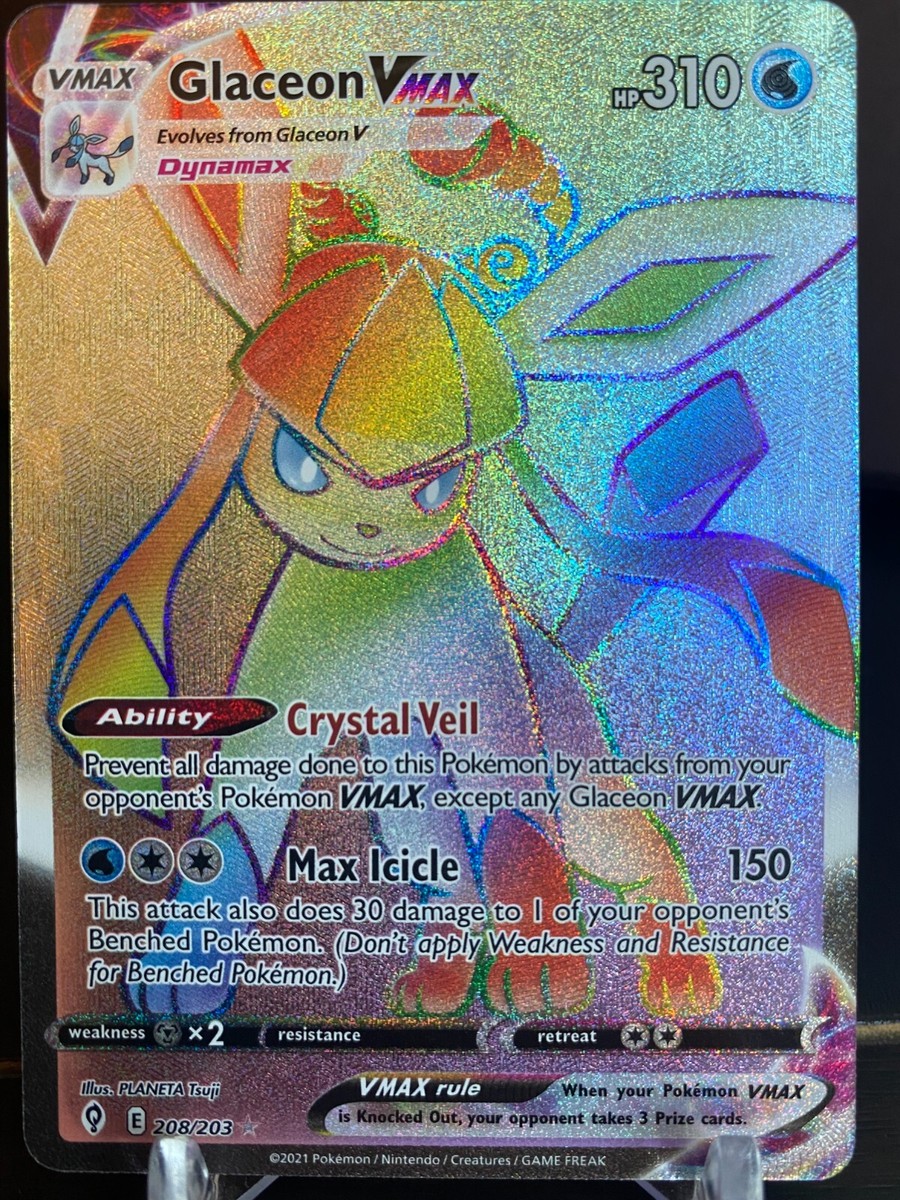 glaceon vmax pokemon card value Glaceon Vmax Pokemon Prize Pack Series 1 Promo Pokemon Card NM/LP Play Stamp