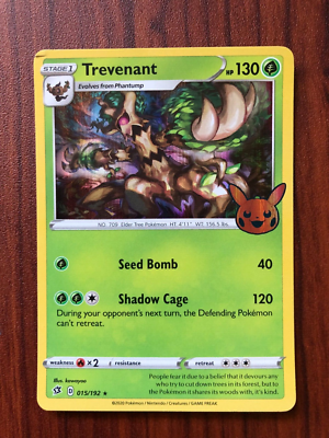 trevenant pokemon card value halloween TREVENANT Trick or Trade BOOster Pokemon Halloween TCG Holo Foil Card  015/192