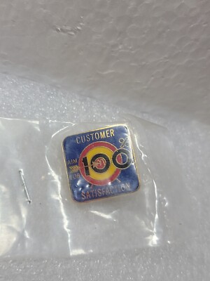VTG McDonald s Aim For 100% Customer Satisfaction Enamel Lapel Pin Clutch NIP
