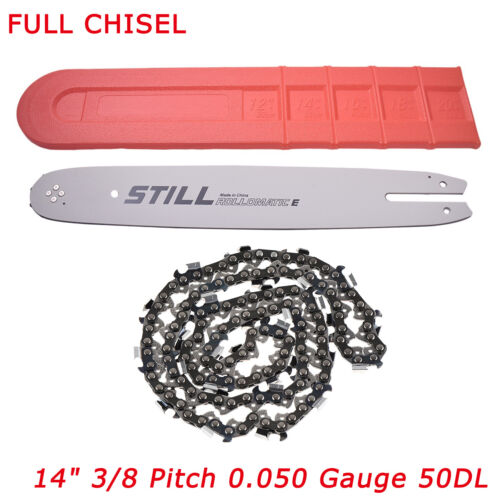 Chain Guide Bar Full Chisel Chain 14" 3/8 .050 50 DL For Stihl MS180 MS170 MS200 - Picture 1 of 8