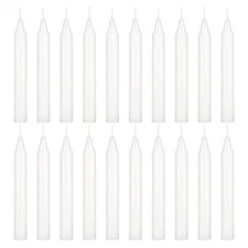 20 pcs Unscented White Exquisite Mini Taper Candles 4 Inch Tall x 1/2 Inch Di...