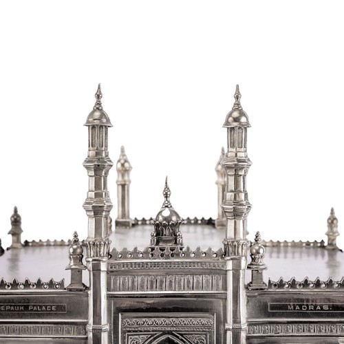 Silver model of the Kalas Mahal section of the Chepauk palace Chennai (Madras) - Picture 13 of 14