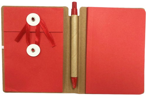 A6 Notepad Retractable Pen Recycled Materials Plain White Paper & Trinket Pocket - Picture 10 of 12
