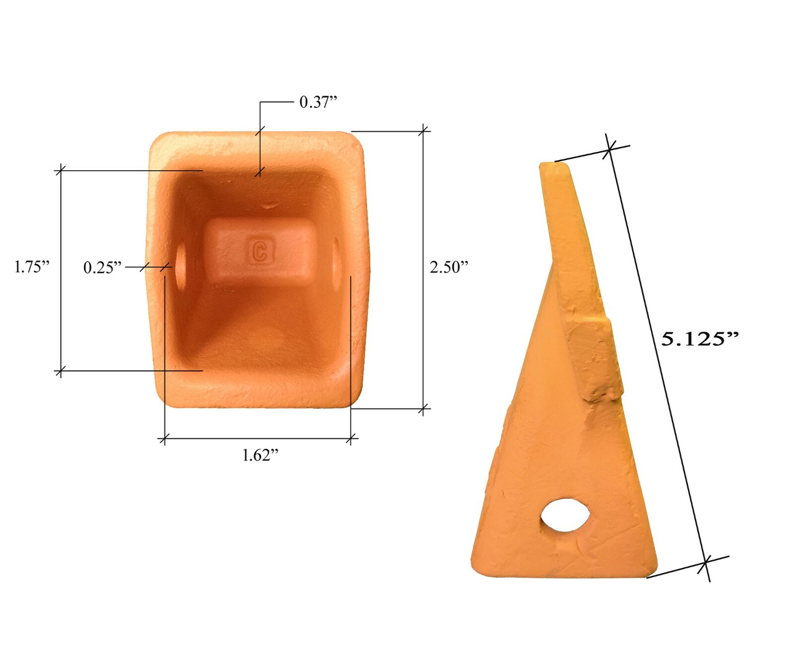 5 Excavator, Backhoe Bucket Shanks Fits 3/4" Lip, Flare Teeth & Pins