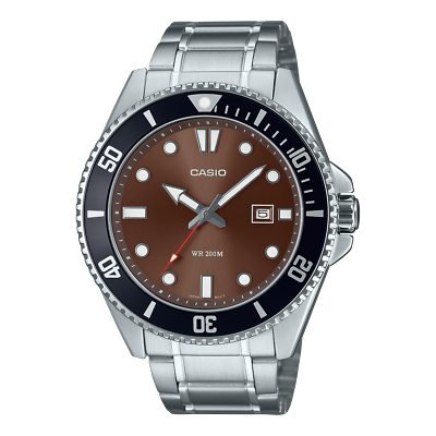 Casio MDV-107D-5AV 200M Stainless Steel Analog Mens Watch Black