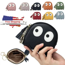 Women Girl Coin Wallet Small Leather Key Ring Pouch Bag Zipper Card Change Purse