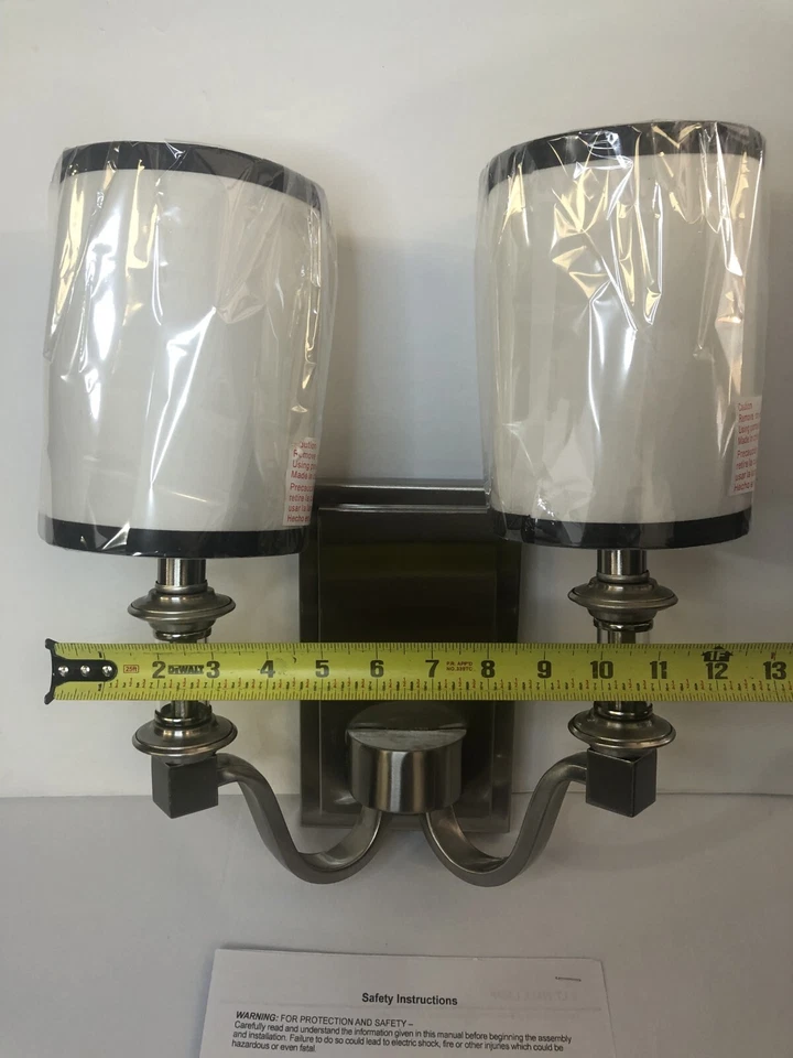 Aplique de pared lámpara interior acabado níquel 2 luces Foto 3 de 4