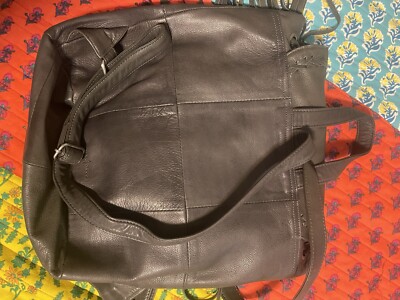 Day & Mood Dark Gray Leather Fringe Backpack | eBay display picture 3