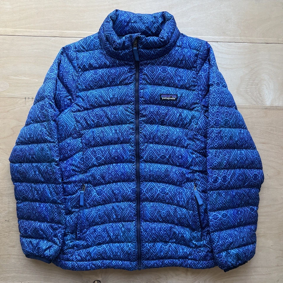 Patagonia Down Jacket Youth XL Blue Full Zip Insulated Winter Outerwear - Image 2 of 4