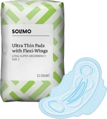 Amazon Brand - Solimo Ultra Thin Pads with Flexi-Wings for Periods, Long Length,