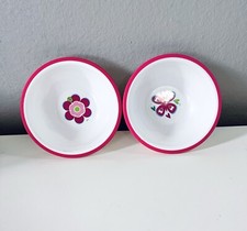 VINTAGE 2 Plastic Bowl Plates Kids Childrens Dinnerware Set, Butterfly Y2k