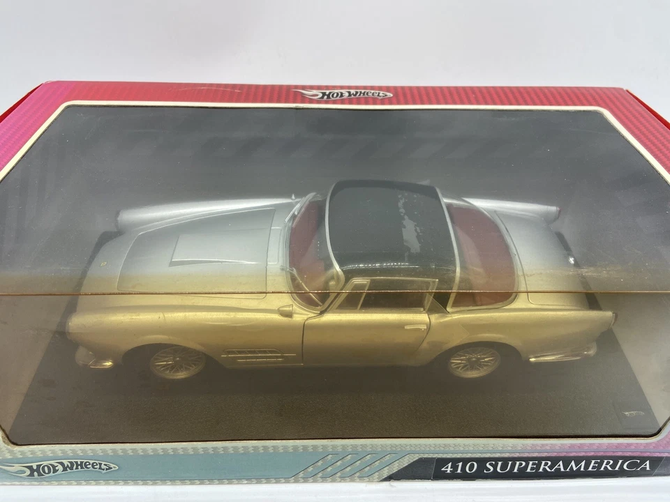 MODELLINO AUTO FERRARI 410 SUPERAMERICA GRIGIA - HOTWHEELS - SCALA 1:18 DIECAST - Immagine 2 di 4