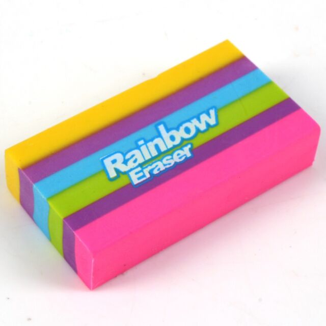 4 Kids Novelty Rainbow Pride Colour Erasers Collectible Toys Stationery UKSeller